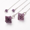 Chakra Natural Amethyst Dowsing Pendulums X-G-F516-01I-2