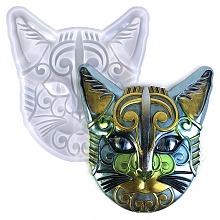 Cat Face DIY Silicone Molds AJEW-D052-04