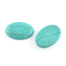 Craft Findings Dyed Synthetic Turquoise Gemstone Flat Back Cabochons TURQ-S276-8x10mm-01