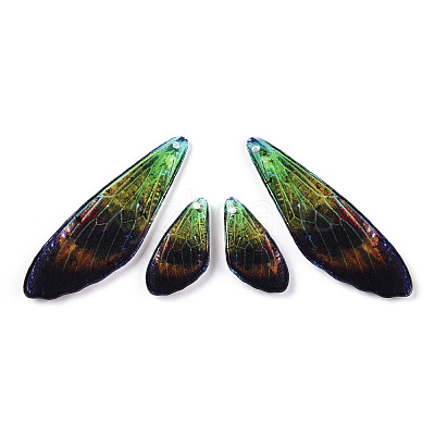 Transparent Resin Wing Earrings Pendants FIND-TAC0006-60E-1