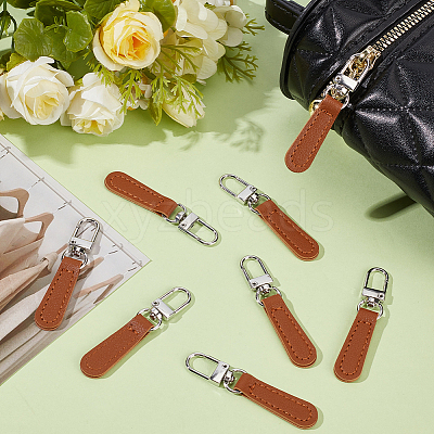 8Pcs PU Leather Zipper Pulls for Handbags Luggage and Jacket FIND-CL0002-09A-1