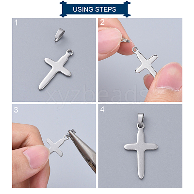 Tarnish Resistant 304 Stainless Steel Snap on Bails X-STAS-E012-1-1