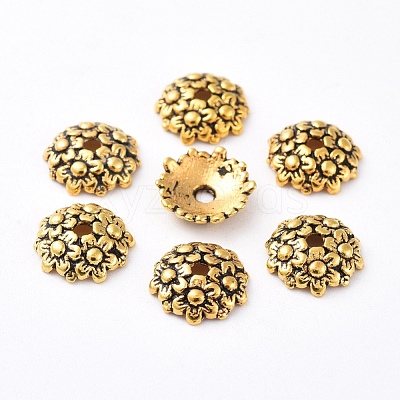 Tibetan Style Bead Caps TIBEB-LF1650Y-AG-FF-1