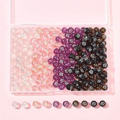 200Pcs 5 Colors Plating Acrylic Beads OACR-FS0002-03-1