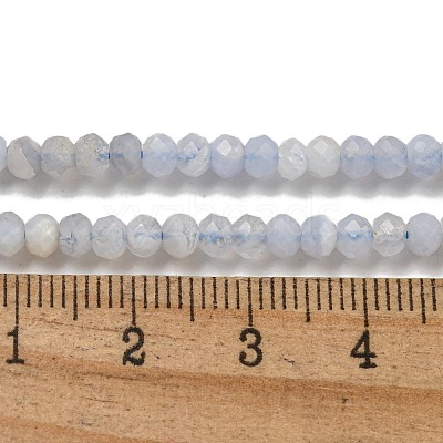 Faceted Rondelle Natural Blue Lace Agate Beads Strands G-F289-04A-1
