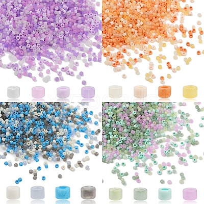 20G 4 Colors Cylinder Seed Beads SEED-YW0003-05A-1