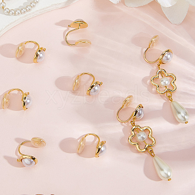 10Pcs Half Round Brass Ear Cuff Findings KK-BBC0022-47-1