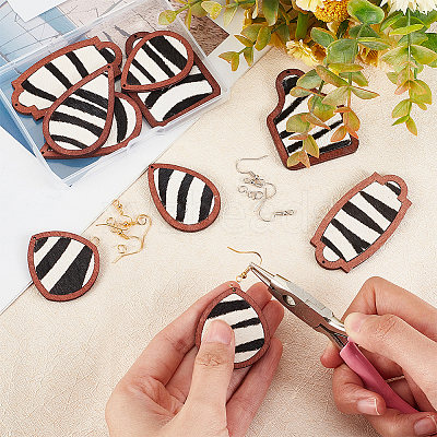 DIY Zebra Print Pattern Earring Making Kit DIY-OC0009-84-1