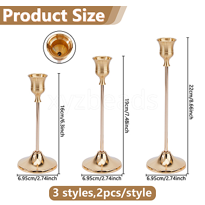 6 Sets Aluminum Candle Holders AJEW-WH0696-152-1