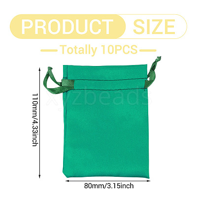 10Pcs Brocade Good Luck Fortune Drawstring Gift Blessing Bags PAAG-TADJ0001-01D-1