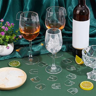 50Pcs Arch Acrylic Wine Glass Tags FIND-NB0013-02A-1