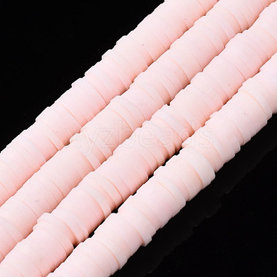 Flat Round Handmade Polymer Clay Beads CLAY-R067-8.0mm-27-1
