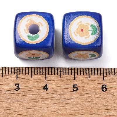 Printed Opaque Acrylic Beads SACR-A009-01G-1