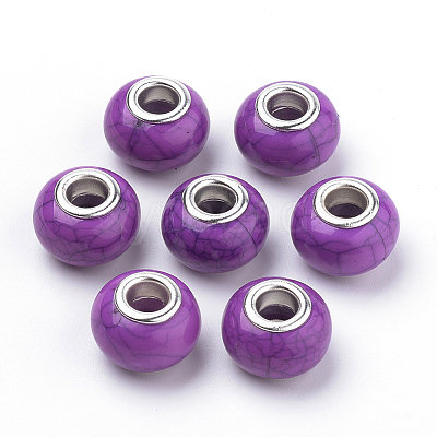 Imitation Turquoise Style Resin European Beads OPDL-Q132-04-1