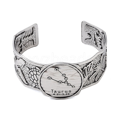 Constellation Alloy Open Cuff Bangles for Women Men BJEW-C064-01AS-05-1