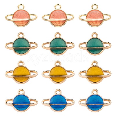 20Pcs 4 Colors Alloy Enamel Pendants ENAM-FS0001-07-1