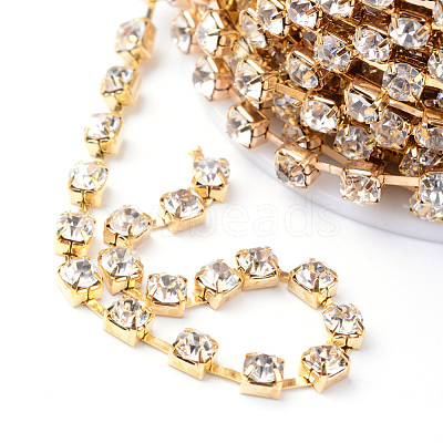 Brass Rhinestone Strass Chains CHC-T002-SS18-01C-1