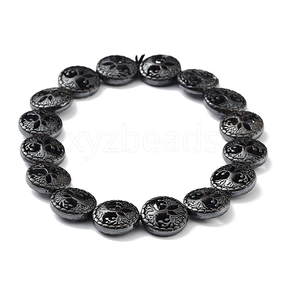 Non-Magnetic Synthetic Hematite Beaded Stretch Bracelets BJEW-H589-01E-1