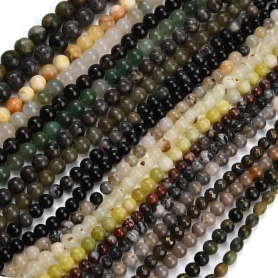 Natural Mixed Stone Beads Strands G-F591-30-1