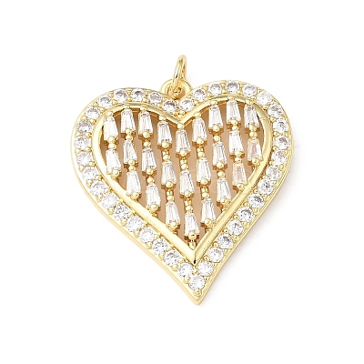 Valentine's Day Brass Micro Pave Clear Cubic Zirconia Pendants KK-E799-01E-G-1