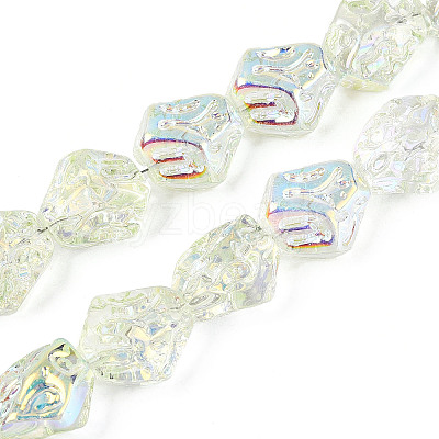 Transparency Electroplate Glass Beads Strands GLAA-T023-41A-07-1