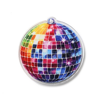Printed Transparent Acrylic Pendants OACR-S045-03D-1