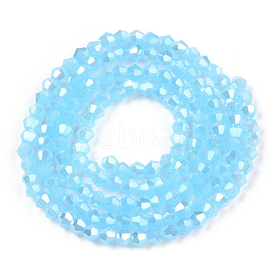Imitation Jade Electroplate Glass Beads Strands EGLA-A039-J2mm-A03-1