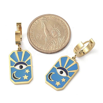 304 Stainless Steel Enamel Hoop Earrings for Women STAS-Z105-01G-04-1