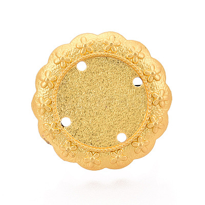 Adjustable Flower Alloy & Iron Bezel Cup Ring Base with Rotatable Tray MAK-T012-06G-1