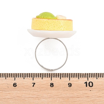 Afternoon Tea Resin & Plastic Adjustable Finger Rings for Women RJEW-K317-01F-1