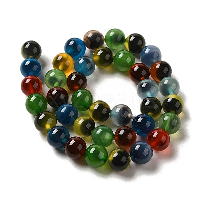 Natural Dyed & Heated Runny Agate Beads Strands G-K356-A01-03-1