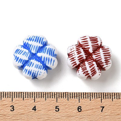 Opaque Two Tone Acrylic Beads OACR-P034-03A-M-1
