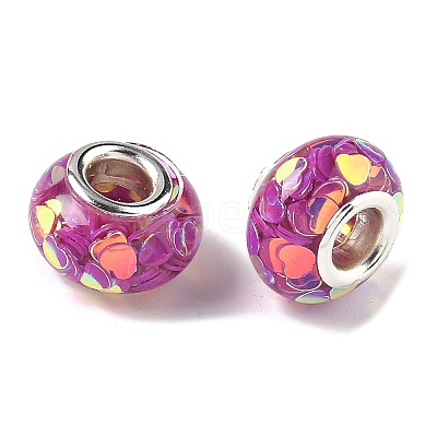 Transparent Resin Rondelle European Beads RESI-S023-10-1