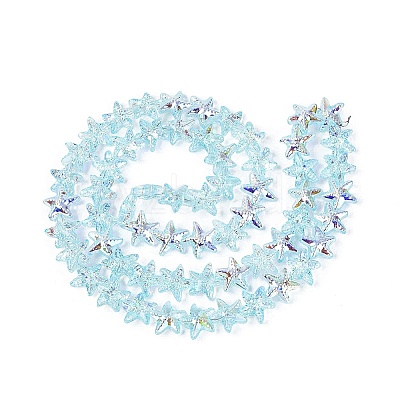 Electroplate Transparent Glass Beads Strands EGLA-Q136-01A-08-1