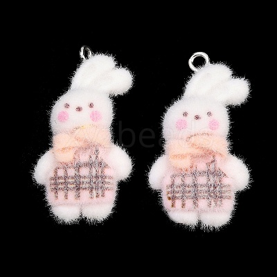 Flocking Opaque Resin Pendants LS-RESI-P053-04A-P-1