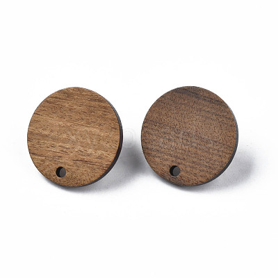 Walnut Wood Stud Earring Findings MAK-N032-043-1