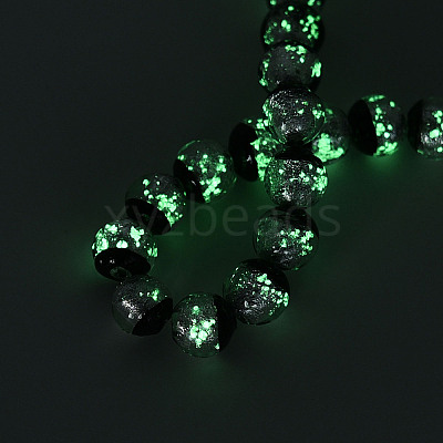 Luminous Handmade Lampwork Silver Foil Beads Strand FOIL-N029-03F-1