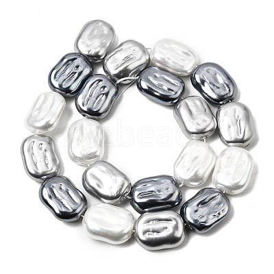 Electroplated Glass Shell Pearl Beads Strands BSHE-B009-F03-01-1
