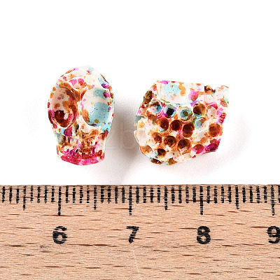 Spray Painted Resin Beads Strands RESI-N041-01A-1