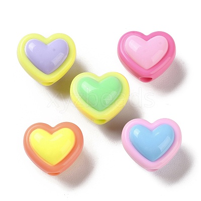 Two Tone Opaque Acrylic Beads X-SACR-I005-08C-1