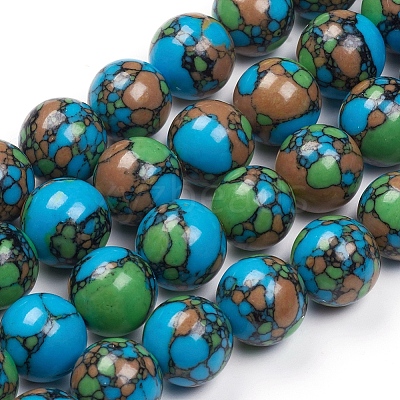 3 Strands Synthetic Turquoise Beads Strands G-OC0002-63-1