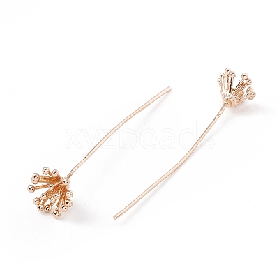 Brass Flower Head Pins KK-G413-03KCG-1