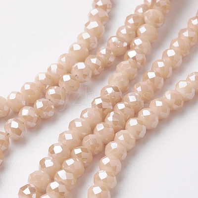 Electroplate Glass Beads Strands EGLA-F124-PL-A01-1