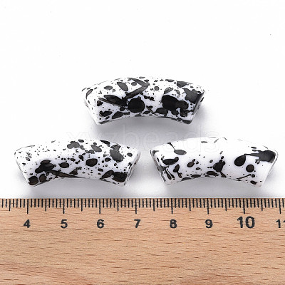 Opaque Spray Painted Acrylic Beads MACR-S372-001F-B04-1
