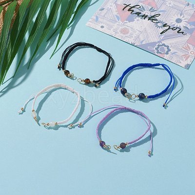 Adjustable Nylon Thread Braided Bead Bracelet Making AJEW-JB00893-1