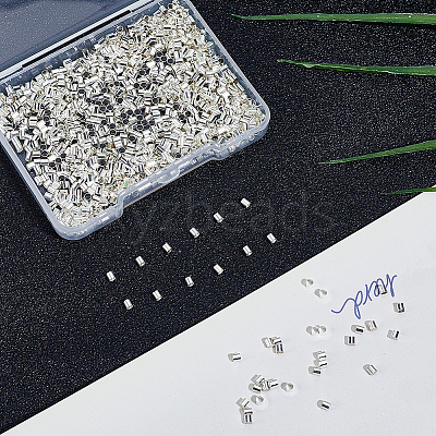 1000Pcs Brass Crimp Beads KK-PA0001-11-1
