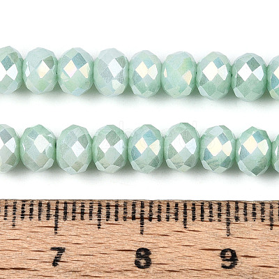 Anti-Tarnish Electroplate Rondelle Glass Beads Strands EGLA-T021-6mm-17-06-1