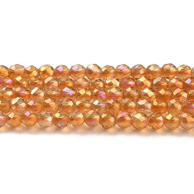 Electroplate Transparent Glass Beads Strands GLAA-H021-01A-FR06-1