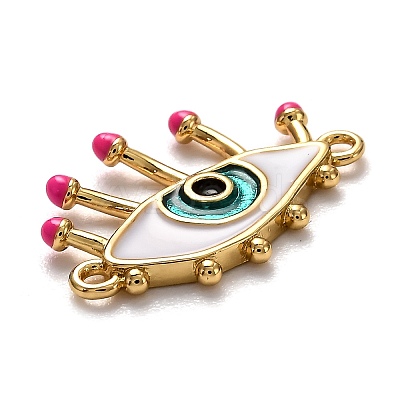 Brass Enamel Links Connectors X-KK-B028-20G-1