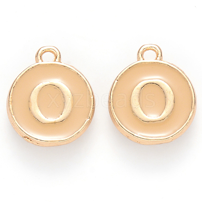 Golden Plated Alloy Enamel Charms X-ENAM-S118-06O-1